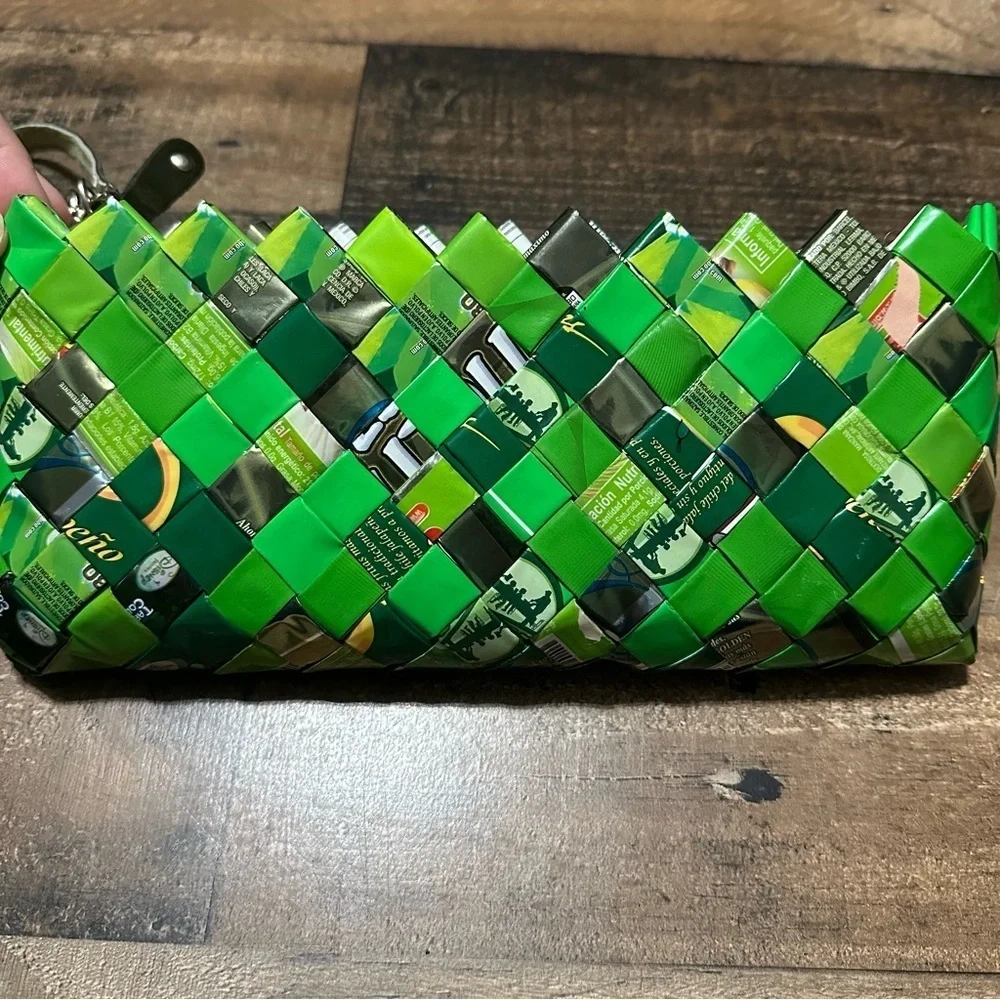 Nahui Ollin Green Wrapper Wristlet